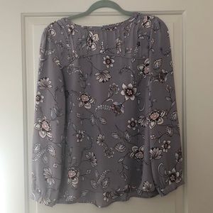 LOFT Floral Blouse in Lavender and Pink